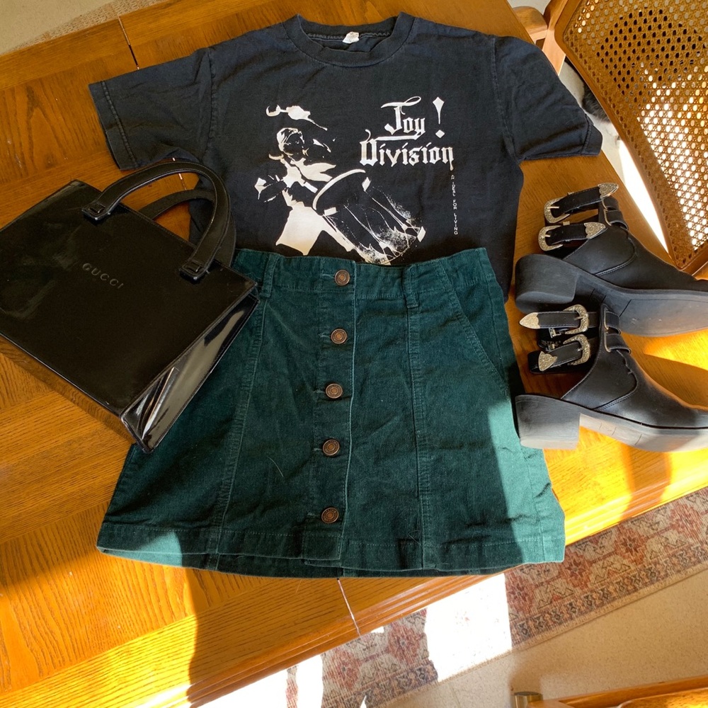 Corduroy Button Down Mini Skirt